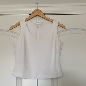 Bisou Bisou White textured crop top